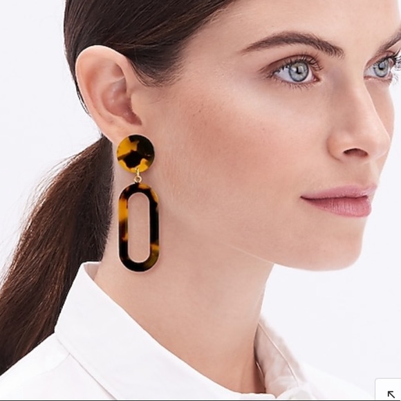 SOLD J.Crew tortoise statement earrings - Picture 2 of 2